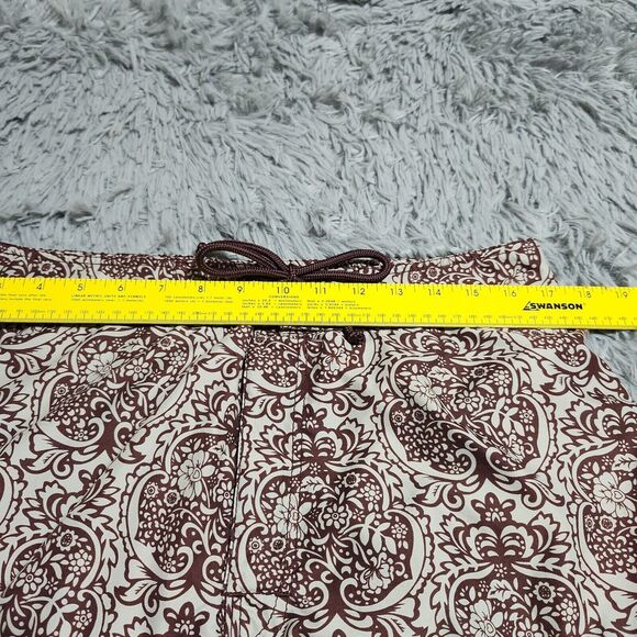 Reunion Swim Trunks Shorts‎ Mens Size Large Brown Hawaiian Print Lined Pockets - Picture 7 of 10